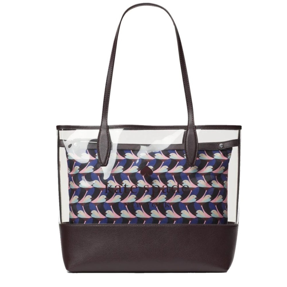 Kate Spade  Ash Geo Bird see Through PVC Triple Compartment Tote